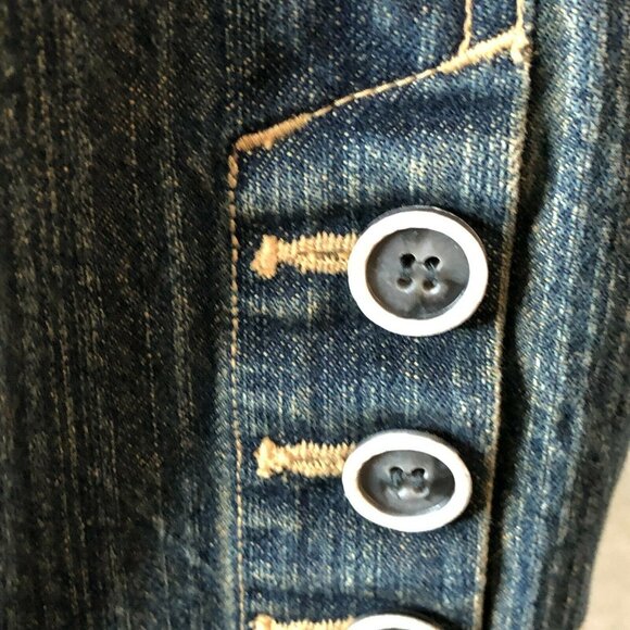 Duck Head Jean Jacket Womens XL Denim Blue Distressed Pockets Buttons - Picture 8 of 12